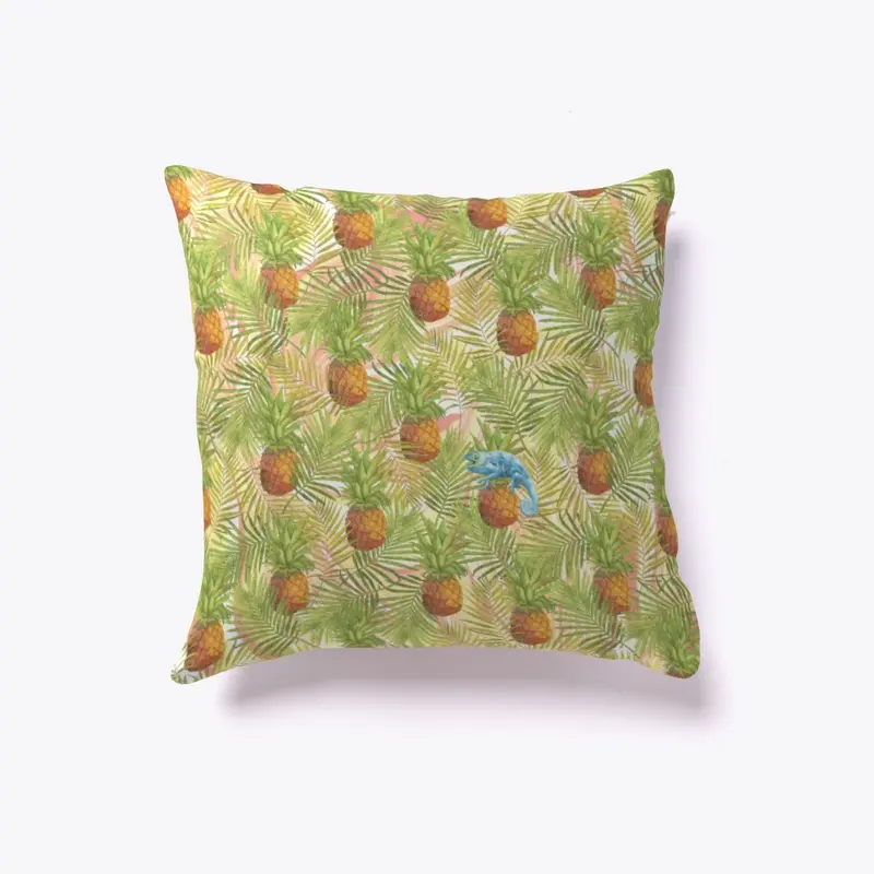 Sweet Pineapple Pattern with Chameleon